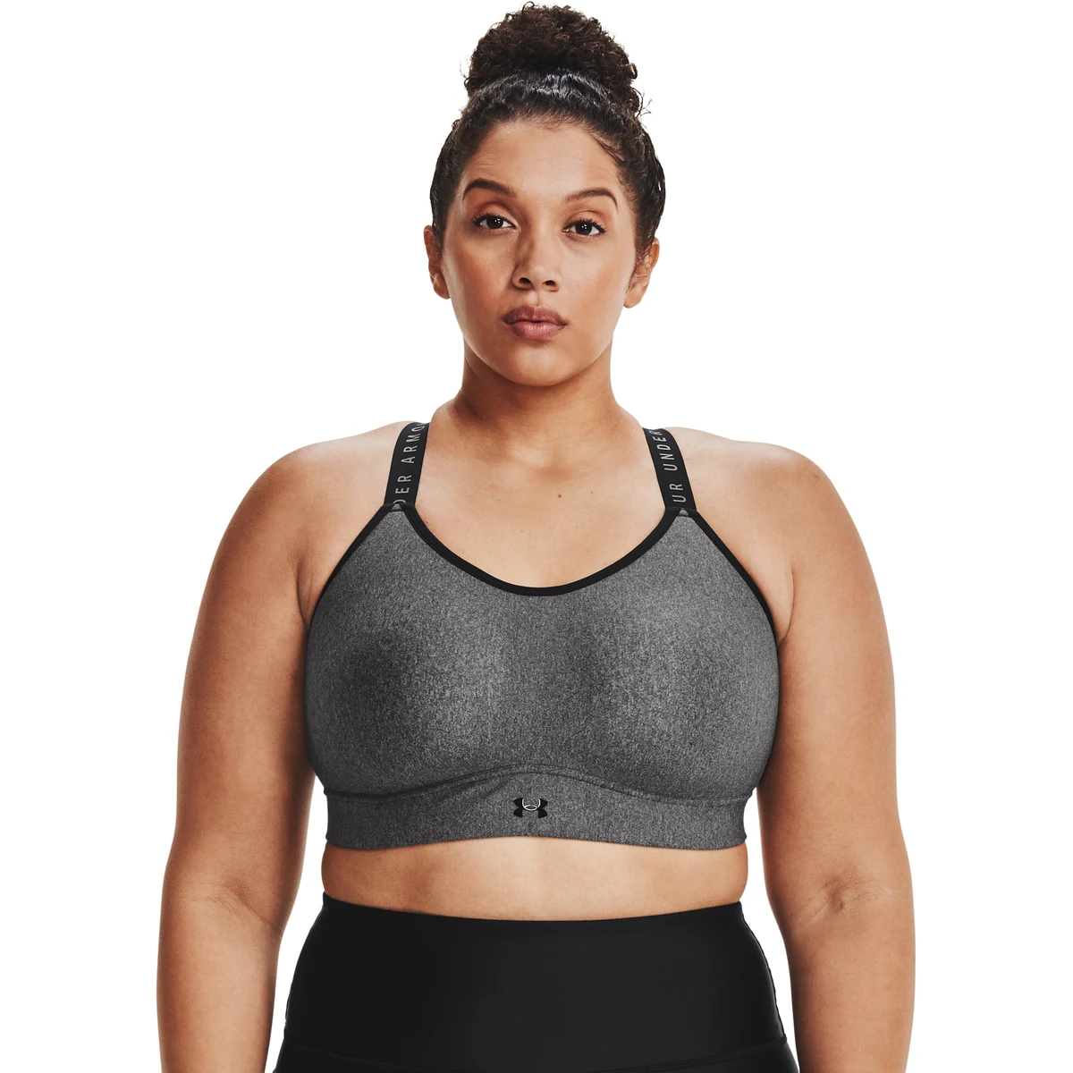 Women's UA Infinity Mid Heather Cover Sports Bra 1