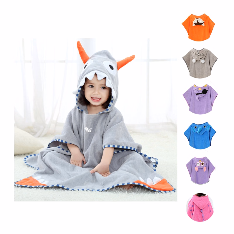 Kids Bath Pool Beach Towel Robe With Hood