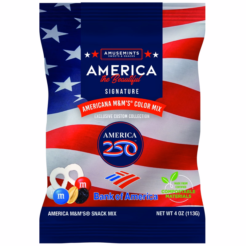 4oz. ECO- Digibag, America 250 M&M Snack mix