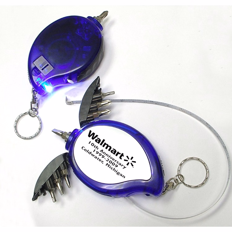 Mini screwdriver tool kit with LED flashlight and Tape Measure