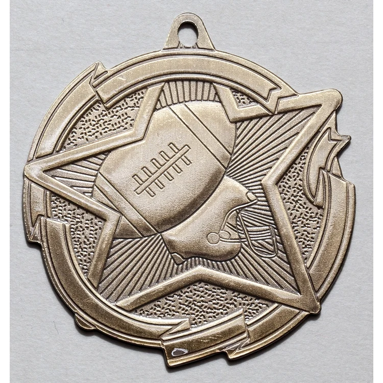 Football Star Medal 2-3/8" 1