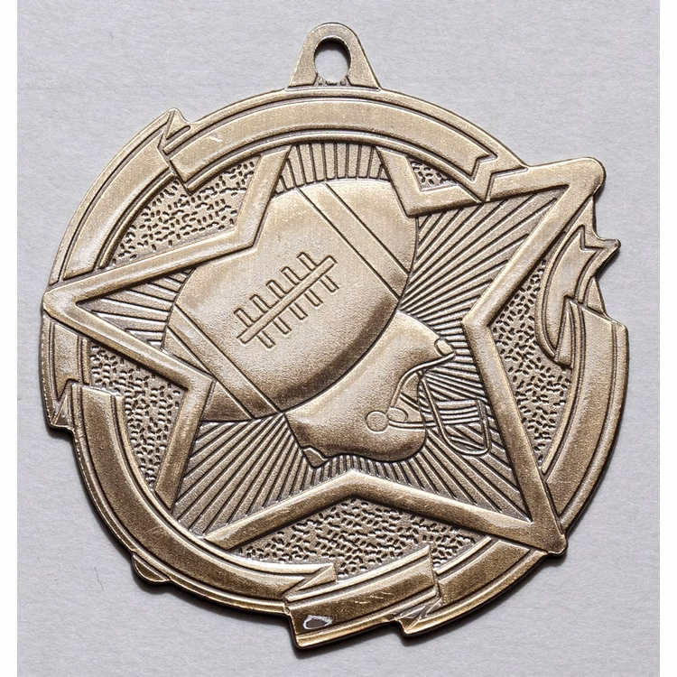 Football Star Medal 2-3/8"