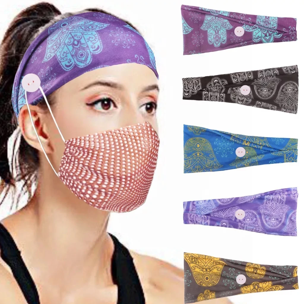 Headband with Buttons for Masks 1