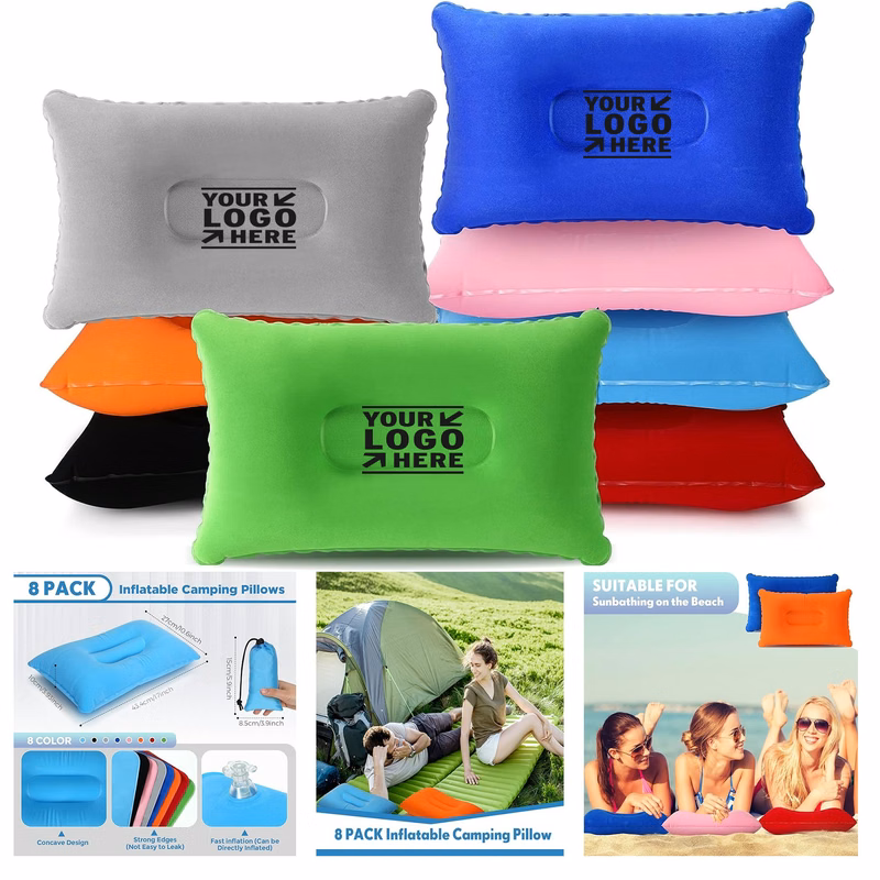 8 Pack Inflatable Camping Ultralight Travel Compact Backpacking Pillow With 8 Storage Bag