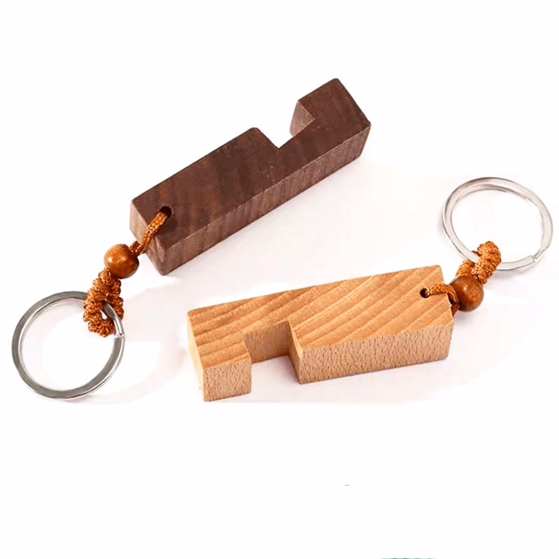 Wood Phone Stand With Key Chain
