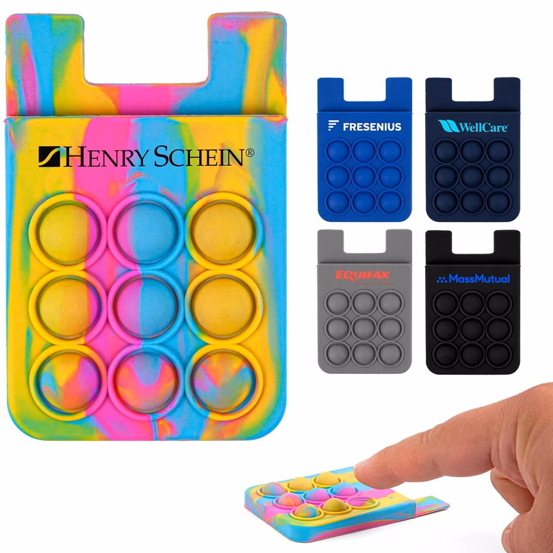 Popper Stress Reliever Silicone Phone Wallet