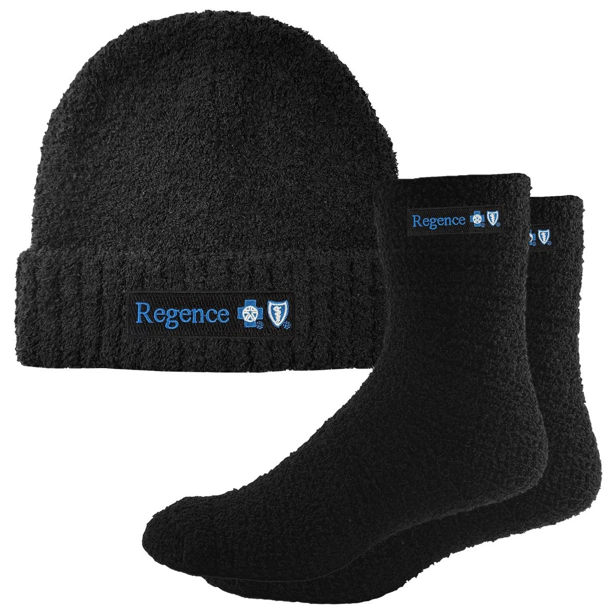 Rolled Fuzzy Beanie Cap & Fashion Fuzzy Socks Combo 1