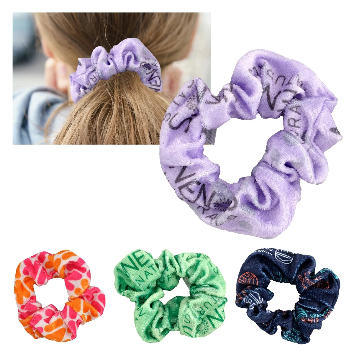 FULL COLOR VELVETY HAIR SCRUNCHIE 1