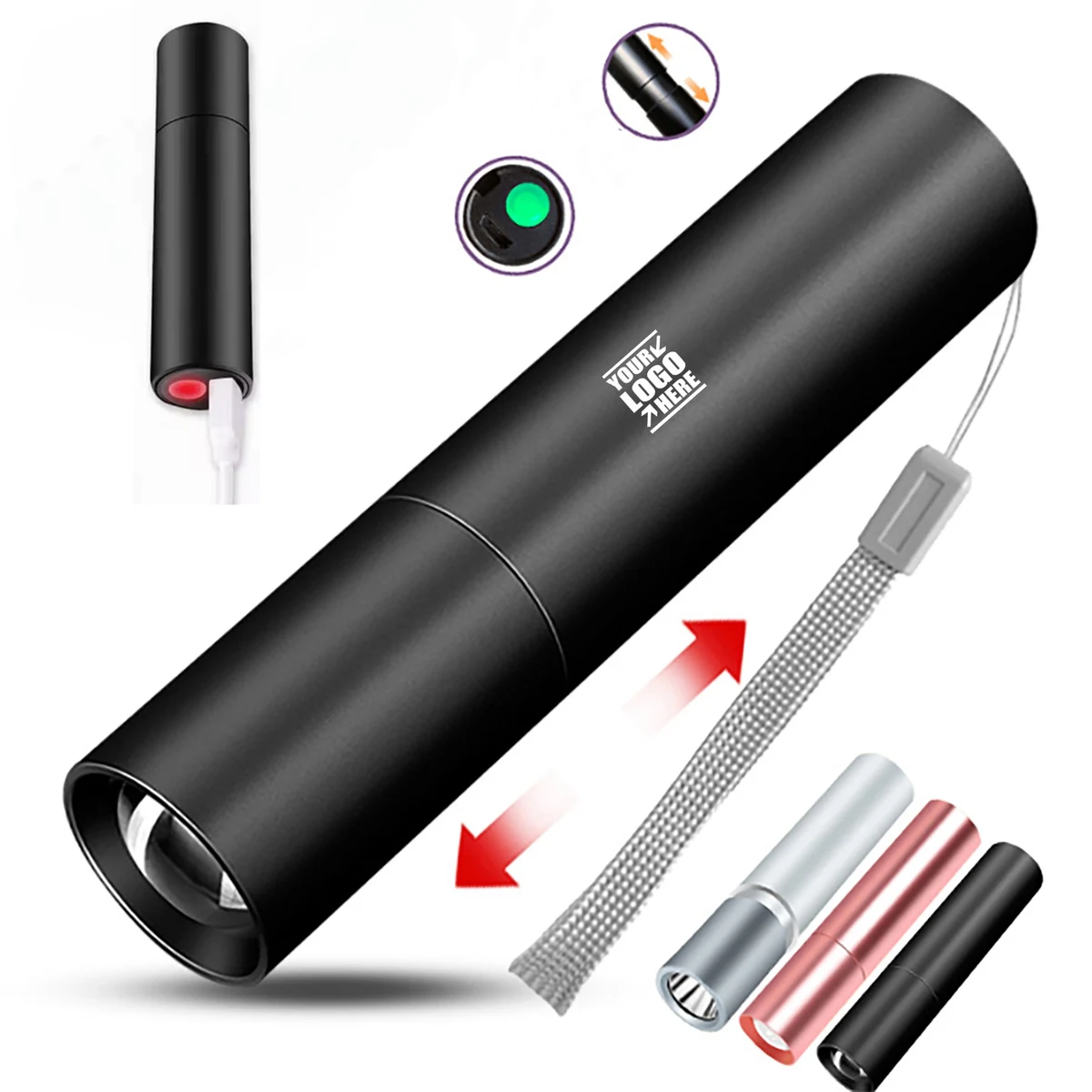 Mini Usb Rechargeable Portable Led Flashlight 1