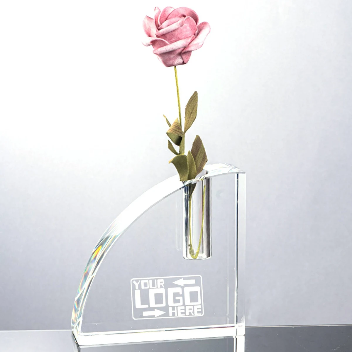 Quarter Round Crystal Vase 1