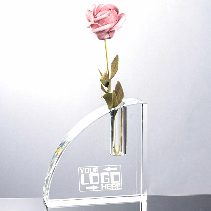 Quarter Round Crystal Vase