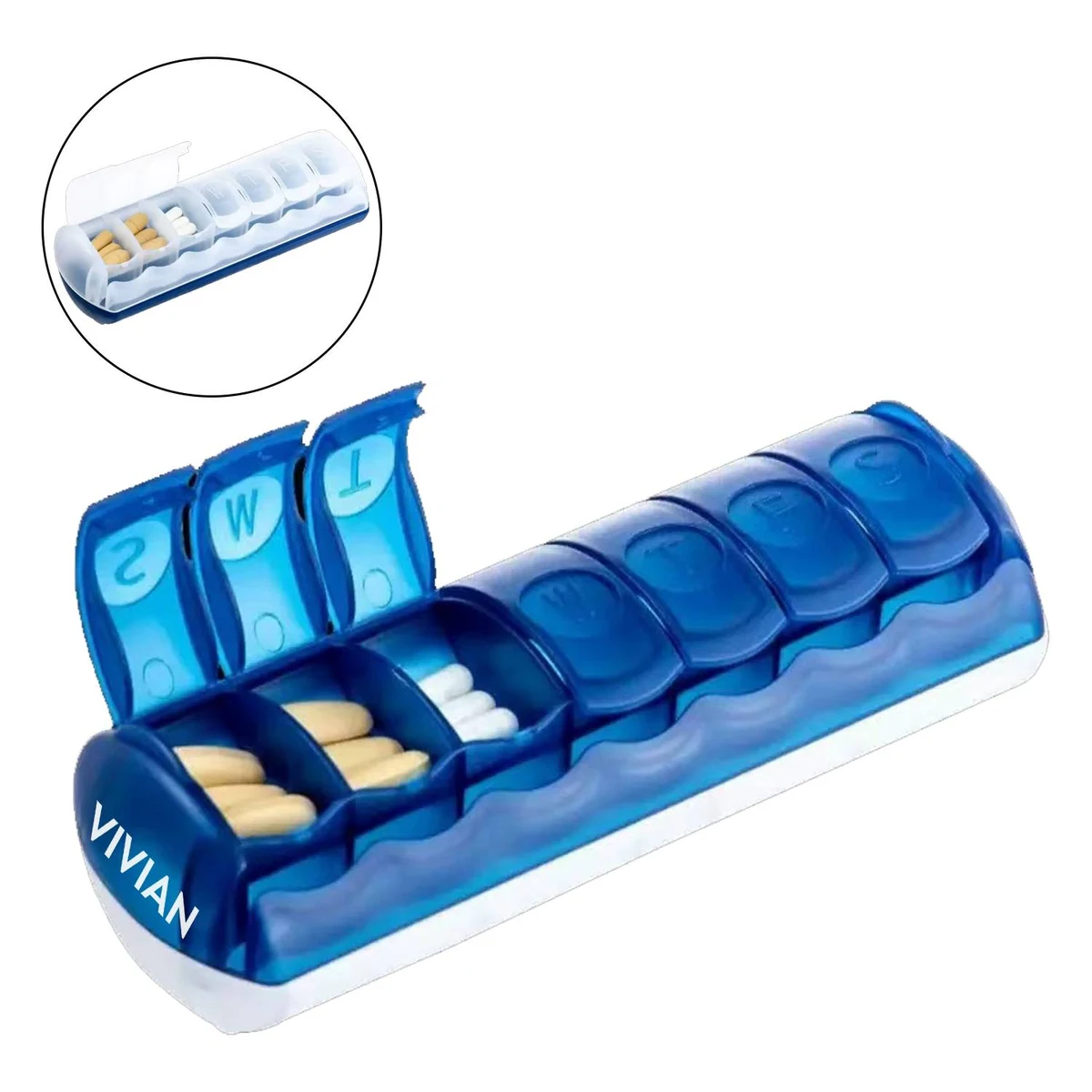 14 Compartment Weekly Double Layer Pill Box 1