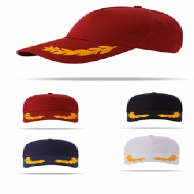 Stock 2-Tone Designed Cotton 5 Panel Cap w/Double Buckle Back Fastener