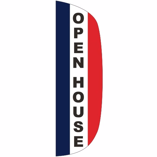 "OPEN HOUSE" 3' x 10' Message Flutter Flag