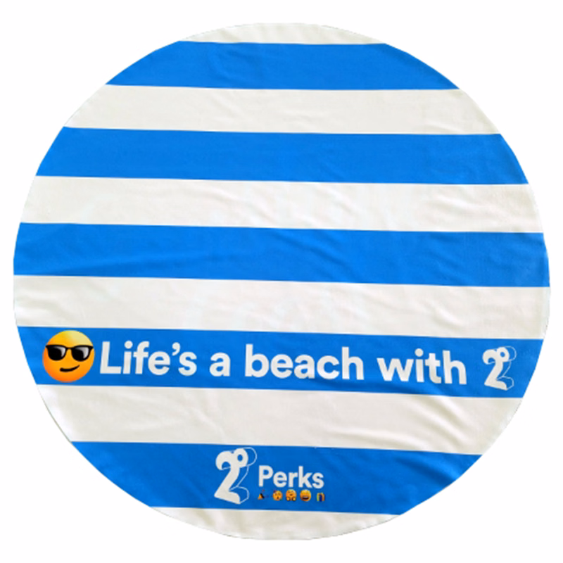 Round Beach Towel No Fringes