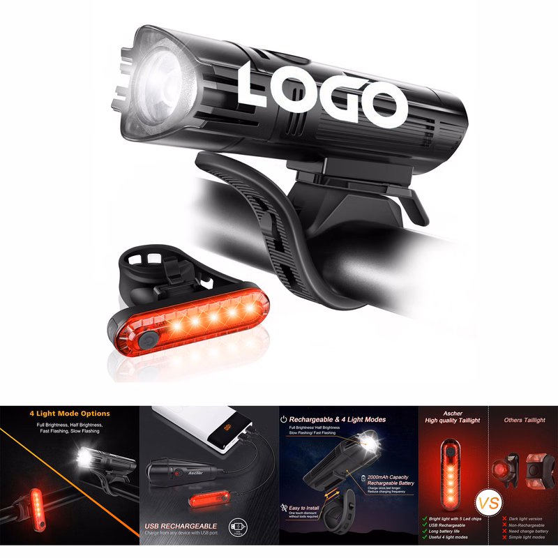 Ultra Bright USB Rechargeable Bike Light Set