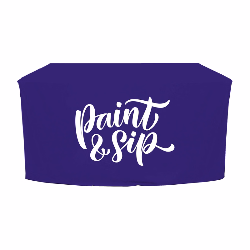 4 ft. x 30 in. Fitted PolyKnit Table Cover (One Color Logo)