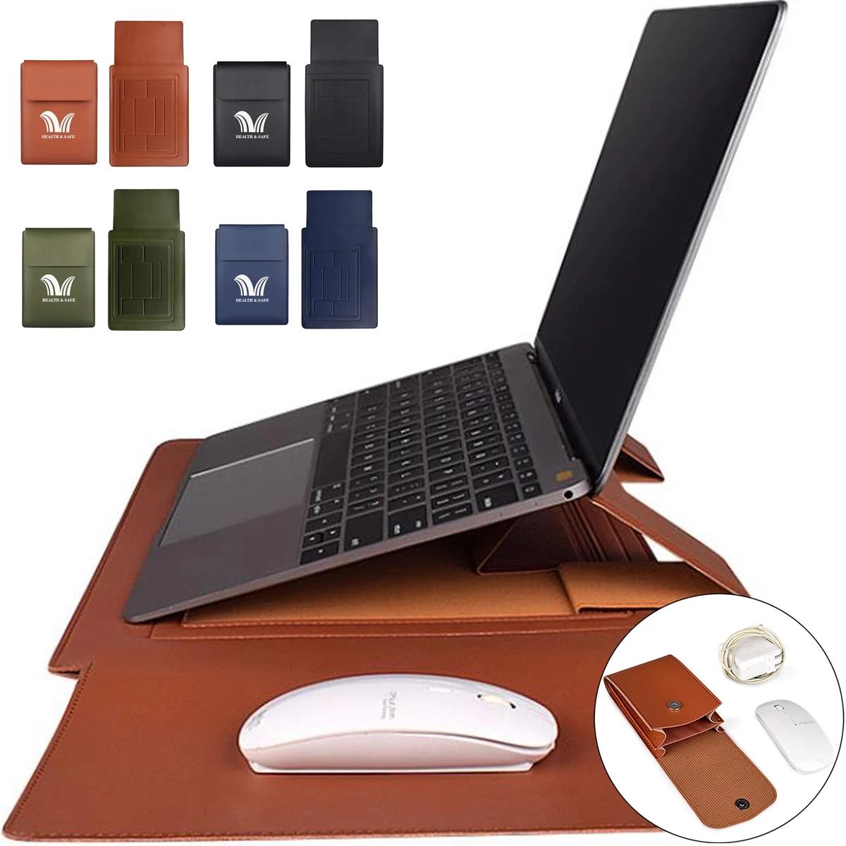 Multifunction Stand Leather Laptop Sleeve 1