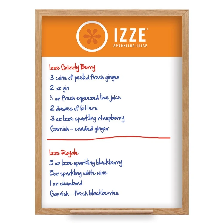 Wall Oak Frame Wet-Erase Board with Tray - 36"w x 48"h 1
