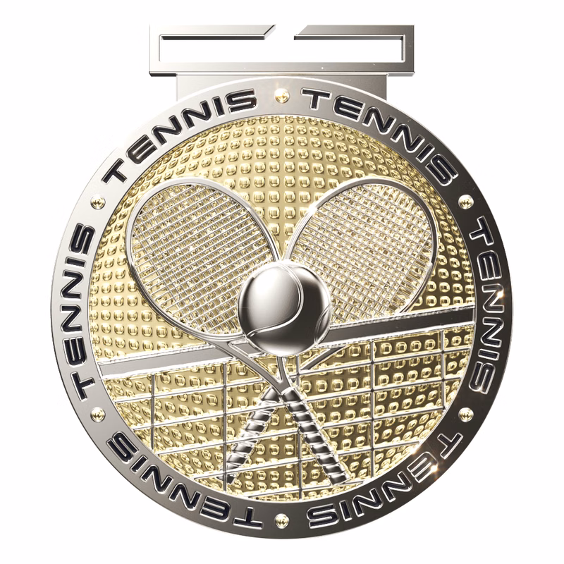 Tennis Dual Plated Medallion (3")