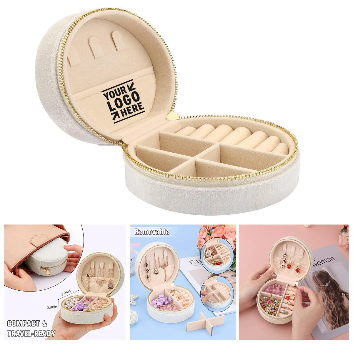 Travel Velvet Mini Jewelry Organizer Rings Earrings Necklace Storage Box 1