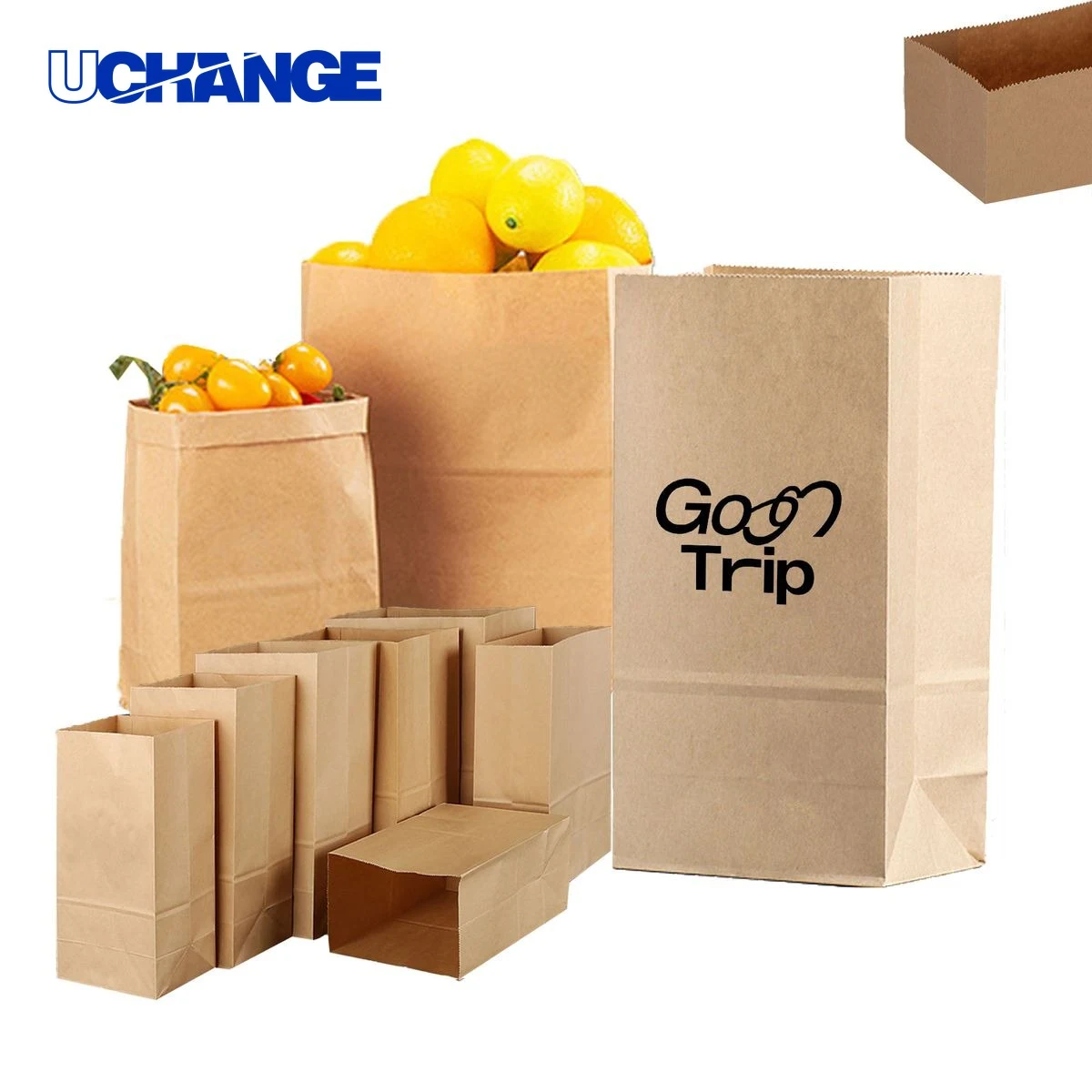 Kraft Paper Square Bottom Bag Organizer 1