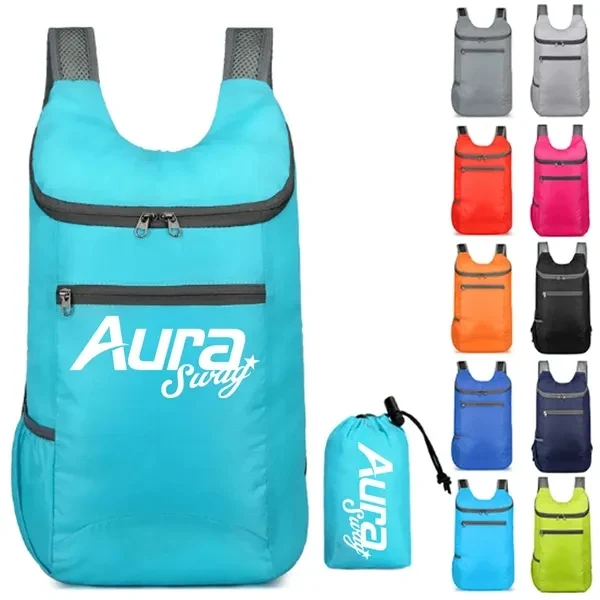Custom Water-Resistant Portable Polyester Backpack — Travel & Business Giveaway 1