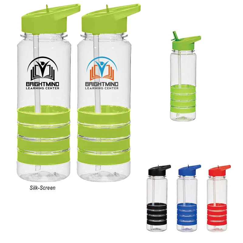24 Oz. Banded Gripper Bottle With Straw 1