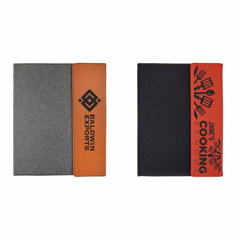 9 1/2" x 12" Leatherette Canvas Portfolio with Notepad