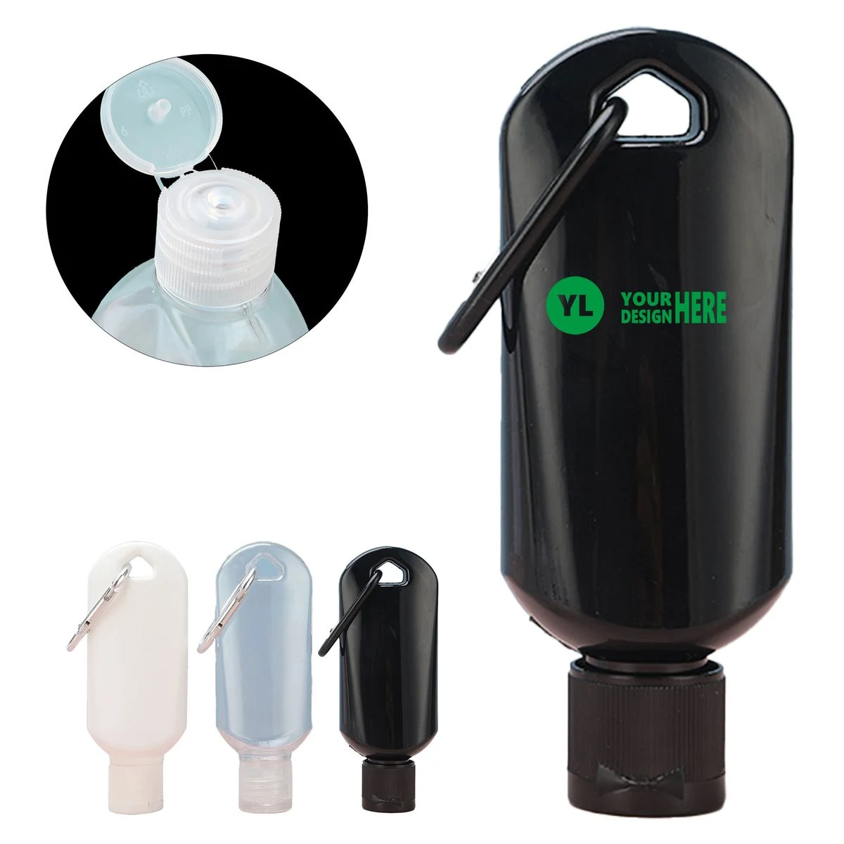 Hook-Mounted Hand Sanitizer Plastic Container 1