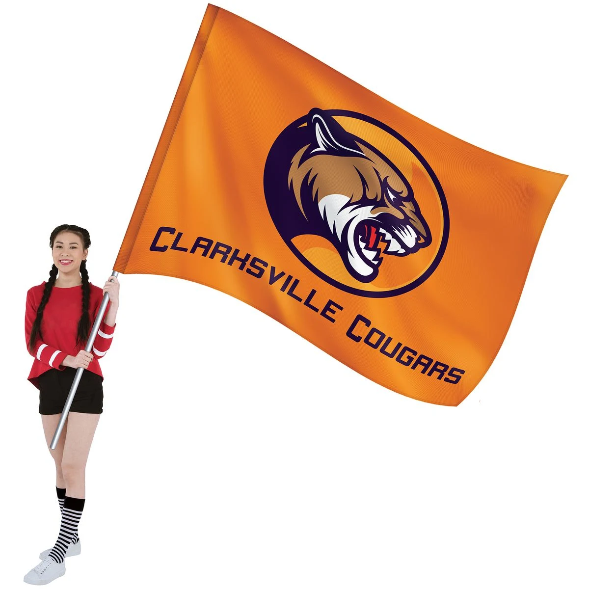 6' x 8' Knit Poly Single Reverse School Spirit Flag 1