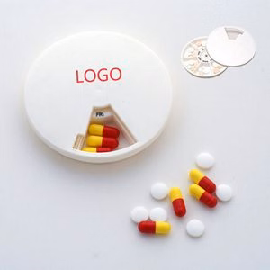 7 Day Round Pill Case With Easy Slide Spin