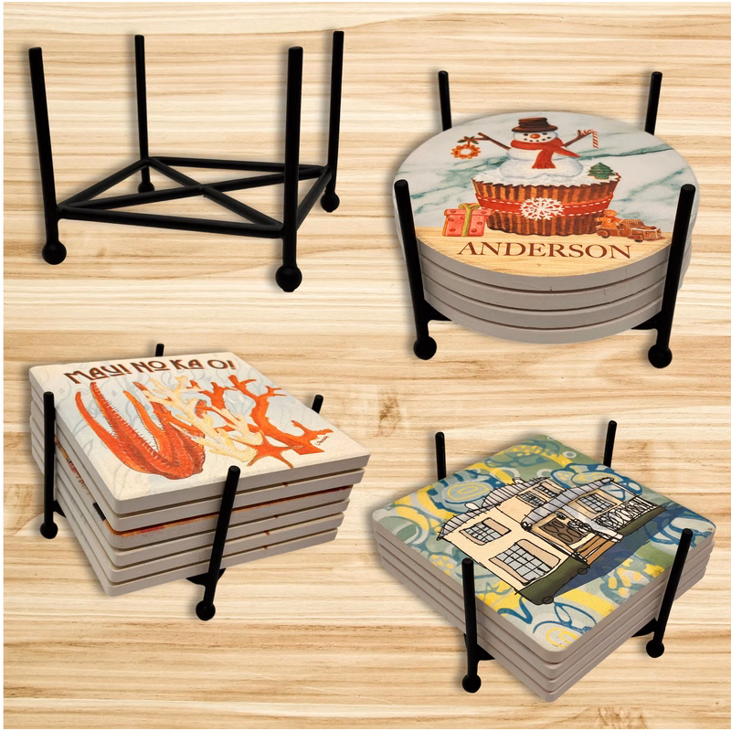 Four Post Metal Coaster Holder