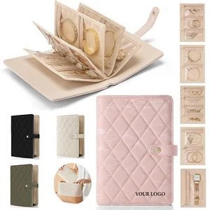 Jewelry Storage Book Ring Binder with Clear Zipper Velvet Pouch Bag 1