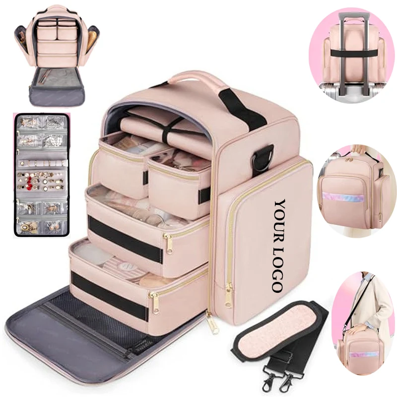 Makeup Bag Cosmetic Bag with 4 Inner Removable Pouches 1