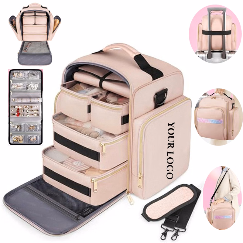 Makeup Bag Cosmetic Bag with 4 Inner Removable Pouches
