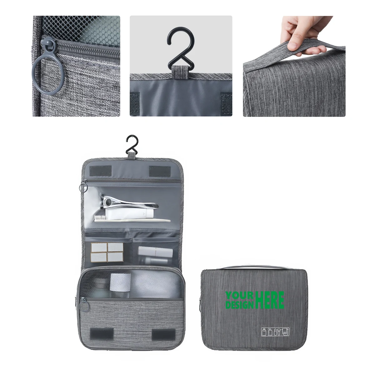 MOQ50 Custom Hanging Travel Toiletry Bag with Separation 1