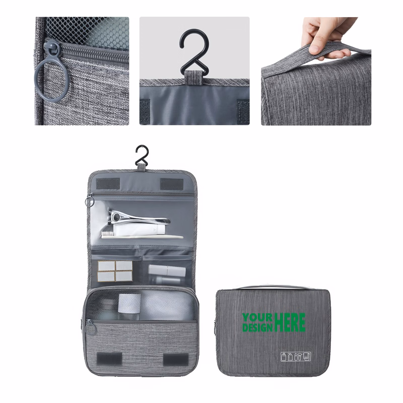 MOQ50 Custom Hanging Travel Toiletry Bag with Separation