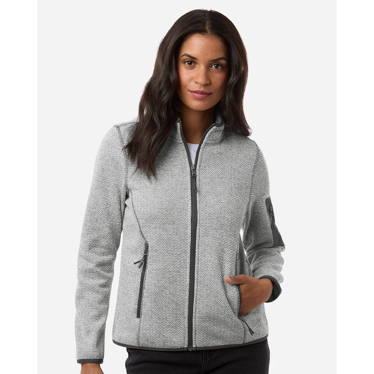 Women's Jasper Jacquard Full-Zip Fleece Jacket - NE730W 1
