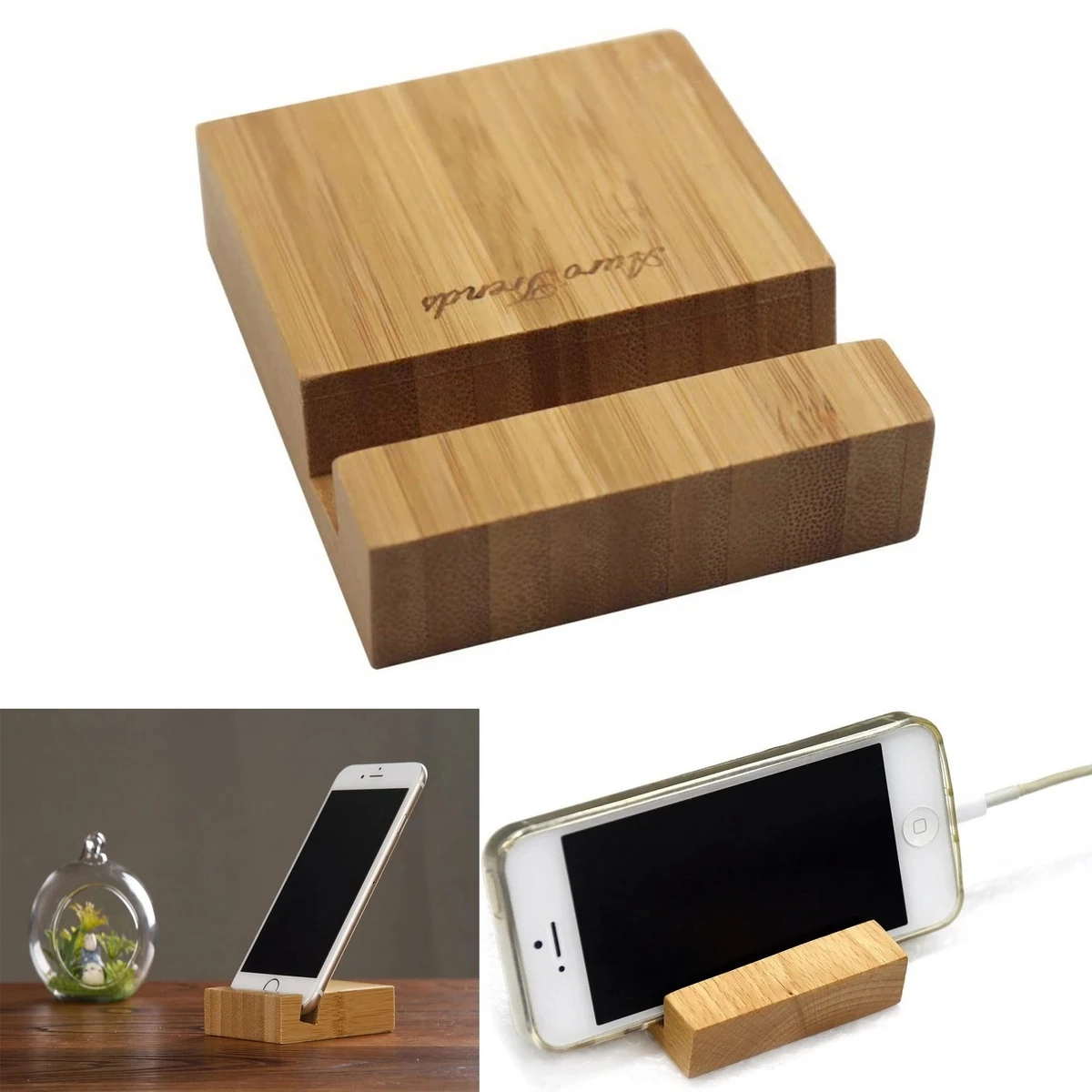 Bamboo Phone Stand Holder 1