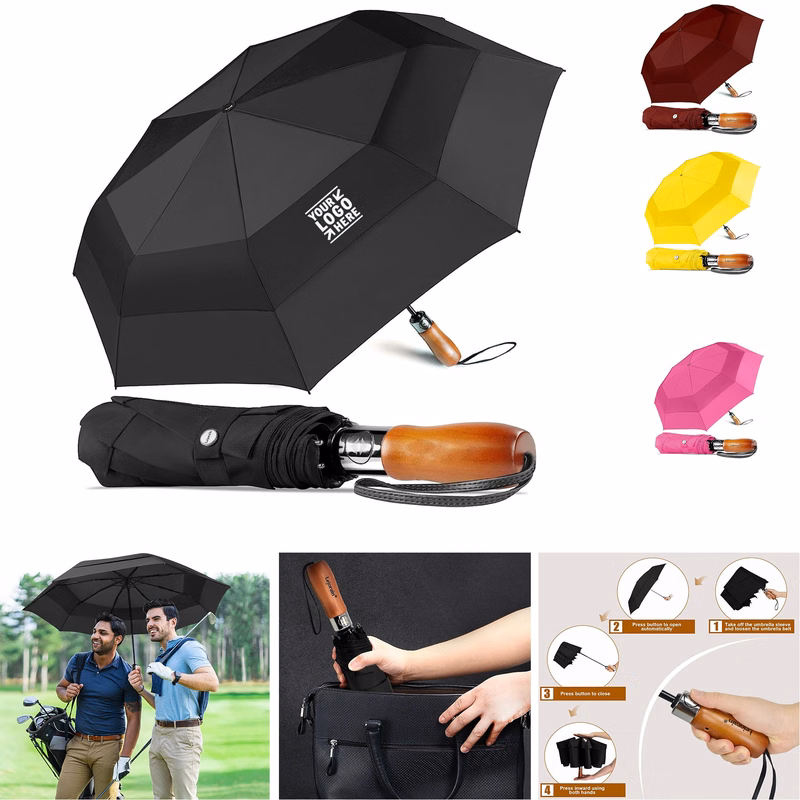 54inch Large Compact Oversized Windproof Auto Open Close Folding Travel Golf Umbrella