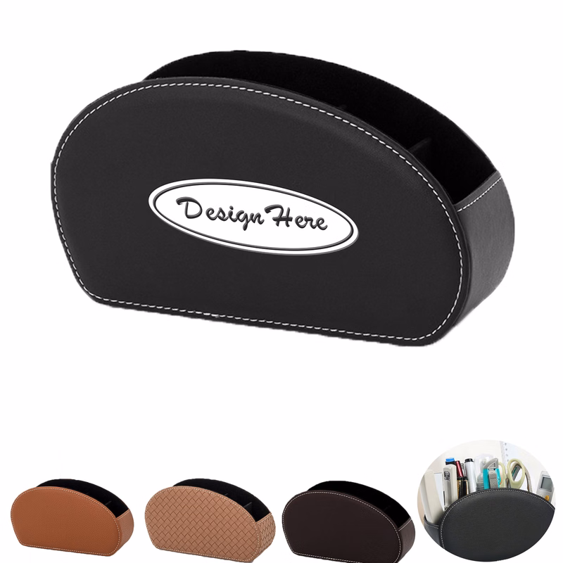 PU Leather Five-grid Remote Control Desktop Storage Box