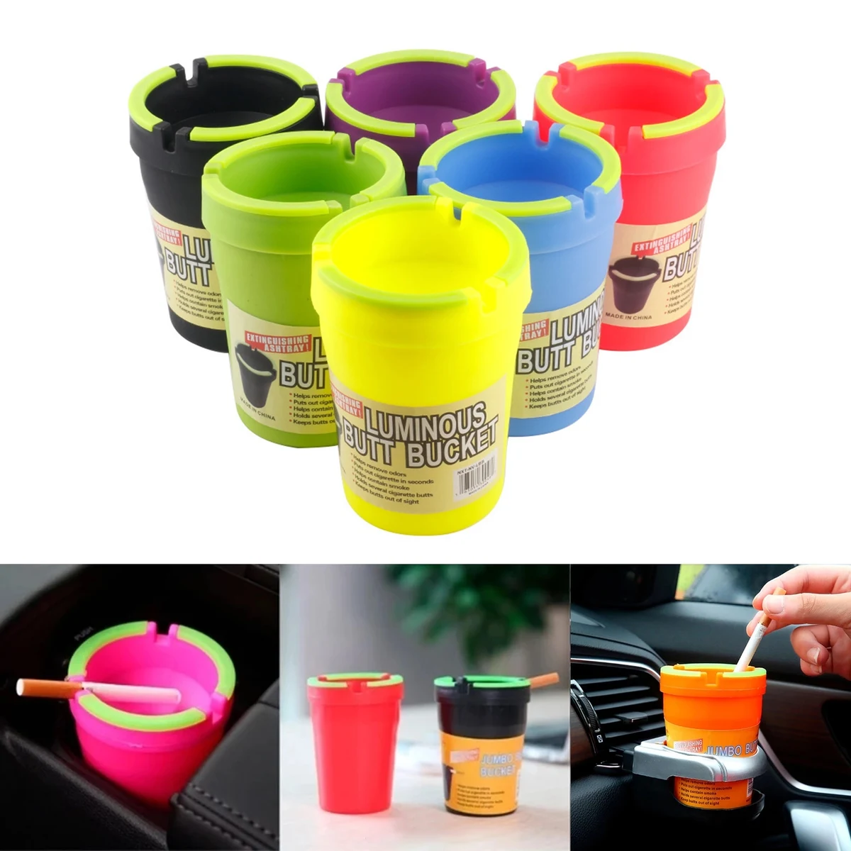 Portable Luminous Ashtray Cigarette Ash Holder 1