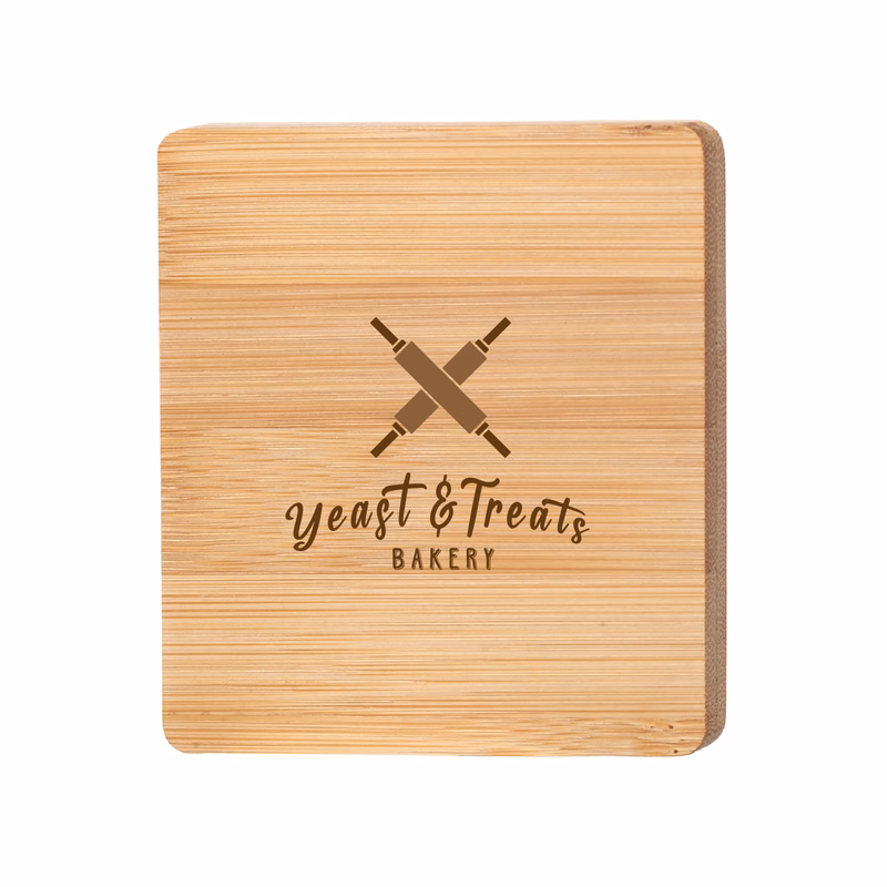 Square Bamboo Coaster with Bottle Opener (2 Color Imprint)