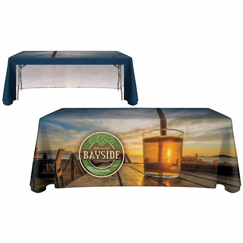 6' Customized Open Back Throw Style Table Cover