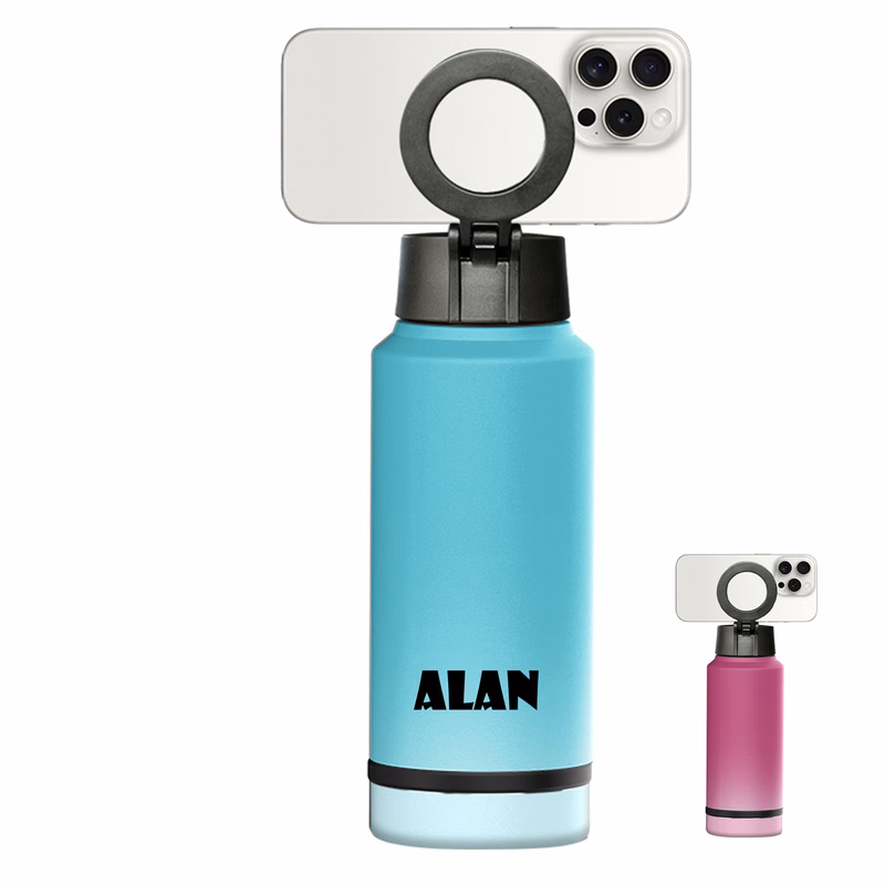 stainless steel thermos cup magnetic phone holder cover