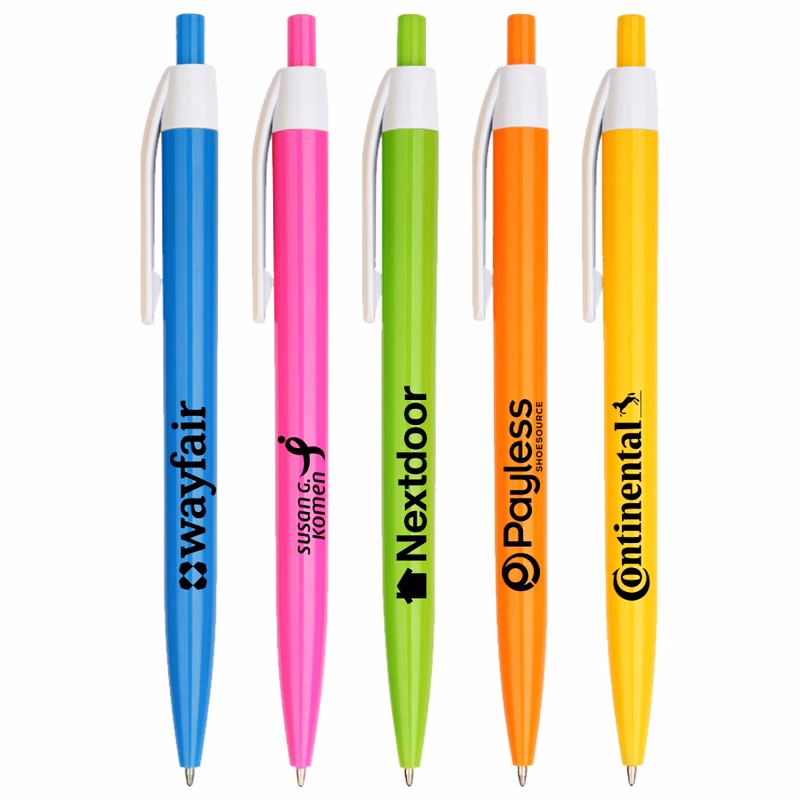 Lincoln Tropical Colored Barrels w/ White Trim Click Pen