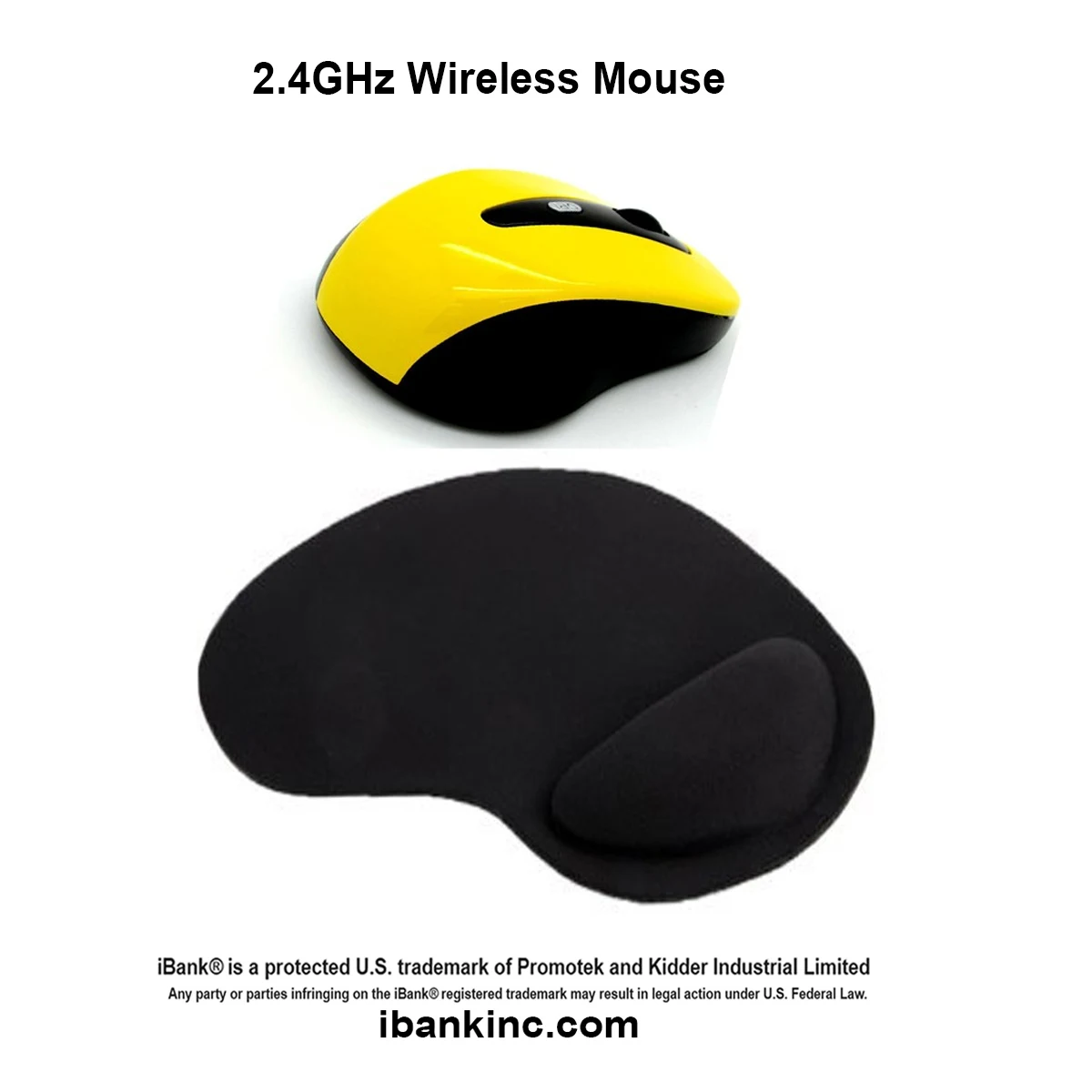 iBank ® 2.4GHz Wireless Mouse + Wrist Rest Mouse Pad 1