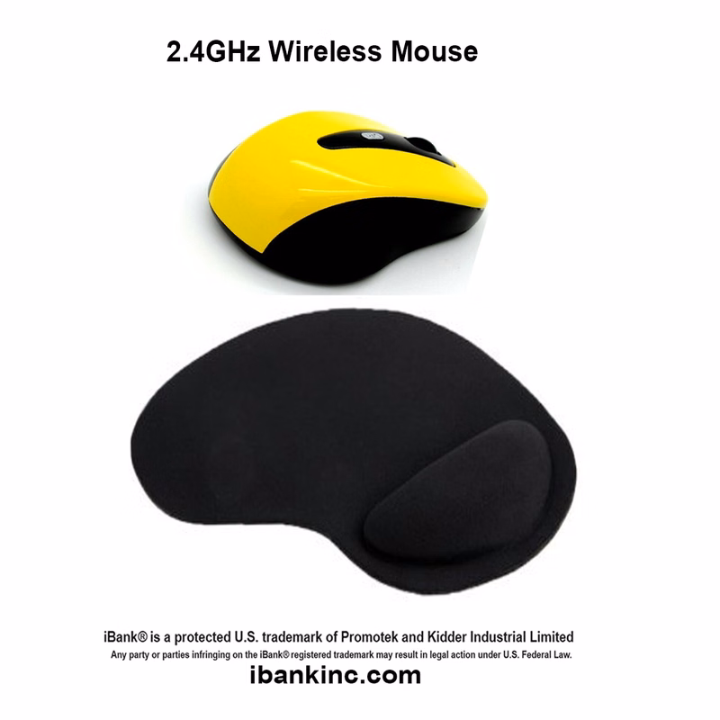 iBank ® 2.4GHz Wireless Mouse + Wrist Rest Mouse Pad