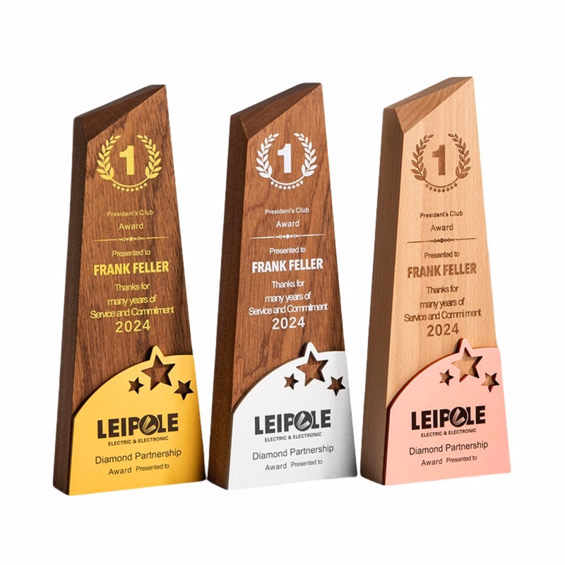 Starry Wooden Award Trophy